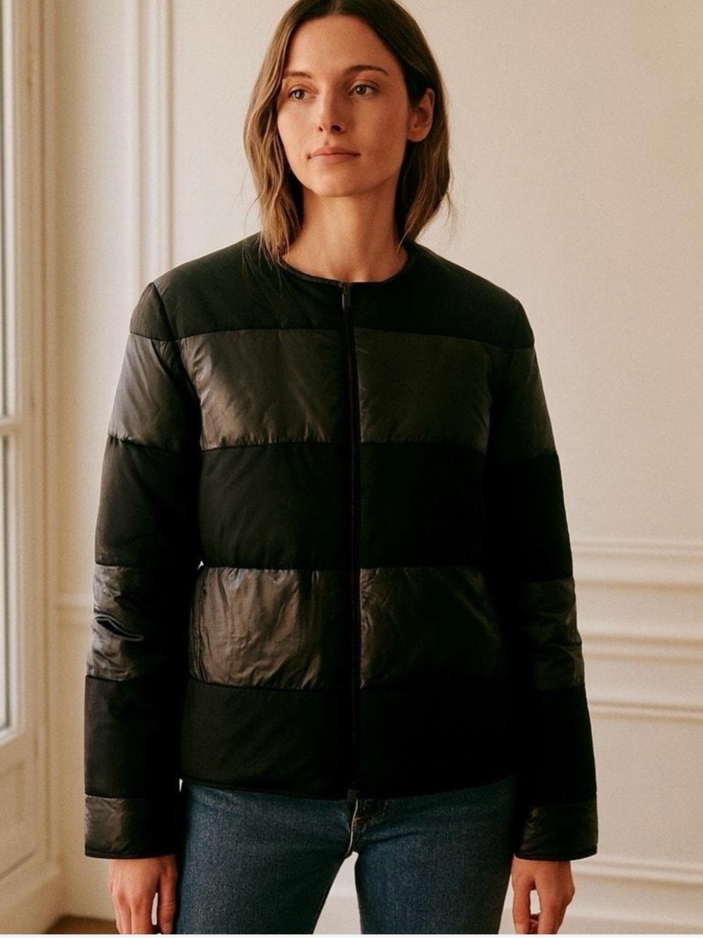 St. John Black Quilted Panel Reversible Jacket Size XS/P